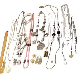 *13* 15OZ Stones Beads & Chains Necklaces, Bracelets, Earrings Jewelry Lot